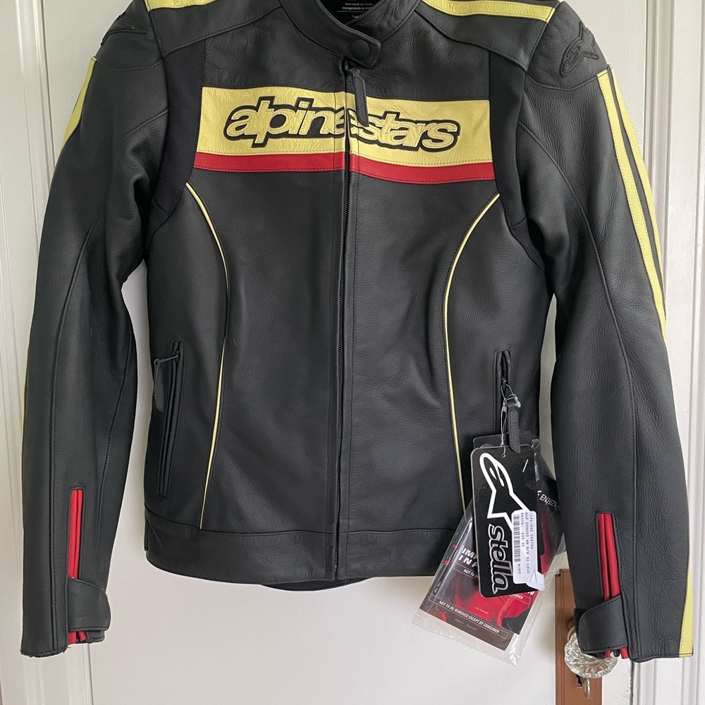 Alpinestars STELLA Dyno v2 Leather Motorcycle Jacket, Size 42
